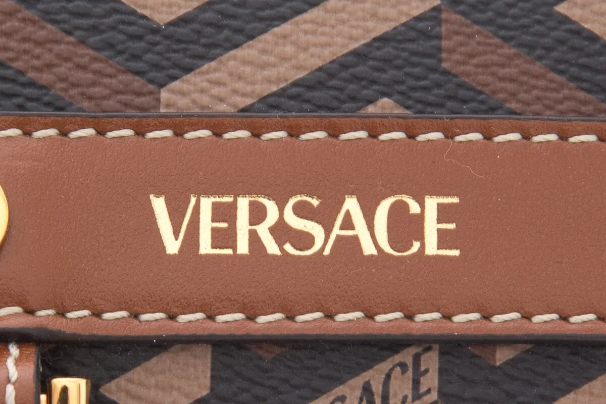 Versace Brown La Greca Monogram Wallet