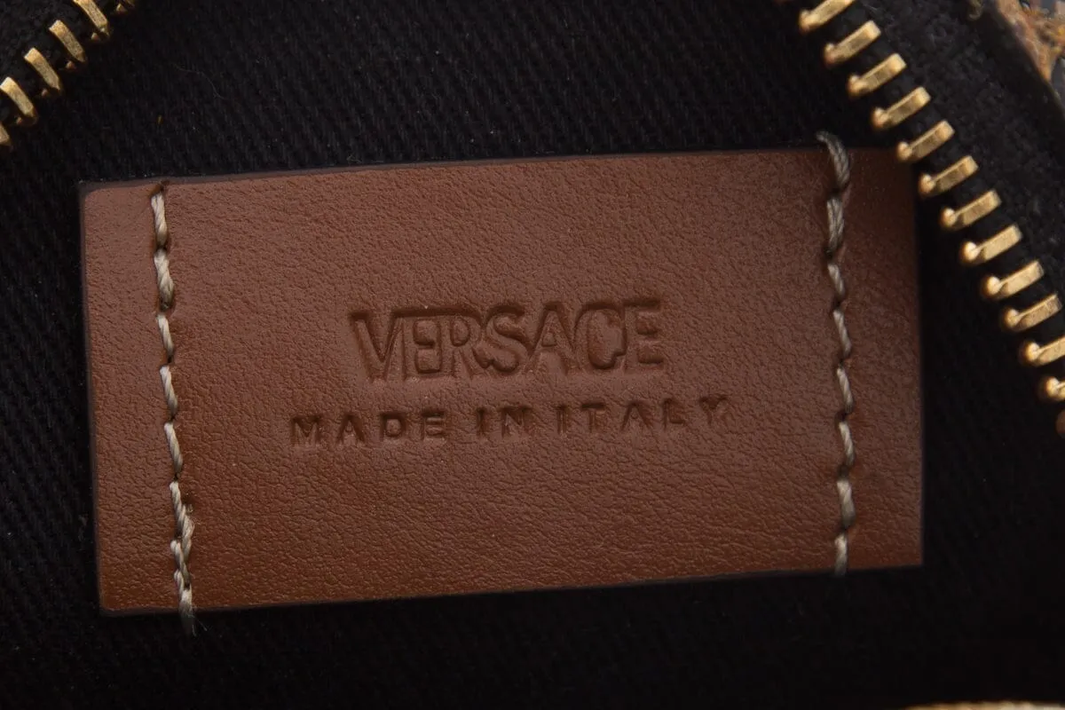 Versace Brown La Greca Monogram Wallet