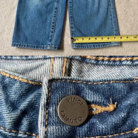 VINCE Camuto 9068304 Patch work Jeans Straight Leg, 25