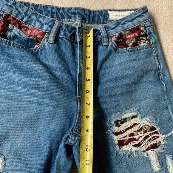 VINCE Camuto 9068304 Patch work Jeans Straight Leg, 25