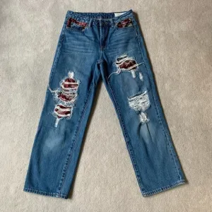 VINCE Camuto 9068304 Patch work Jeans Straight Leg, 25