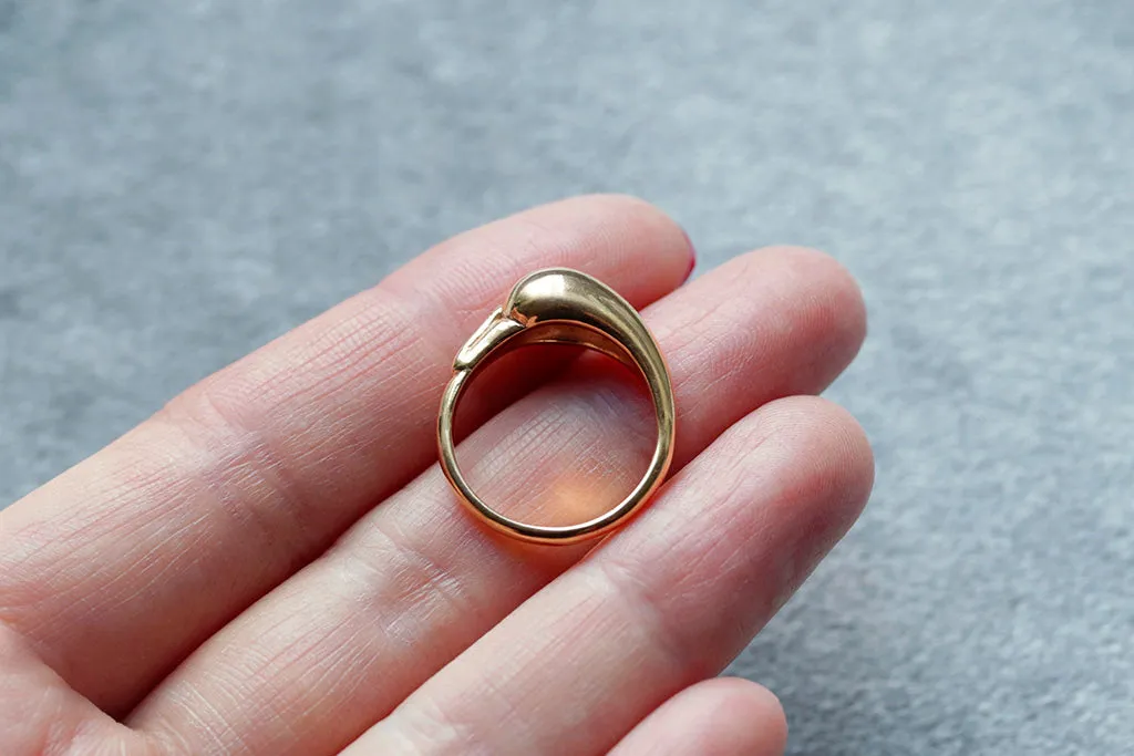 Vintage 18k Gold Swan Ring