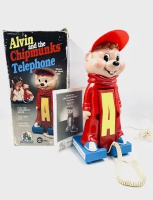 Vintage 1984 Alvin & The Chipmunks Landline Phone Cartoon 80's 14.5"H Rare