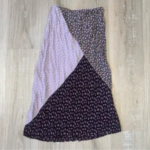 Vintage 90s Wet Seal Patchwork Skirt – Y2K Cottagecore Floral Midi Size Small