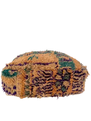 Vintage Beni M'Guild Pouf - Teal/Purple Accent
