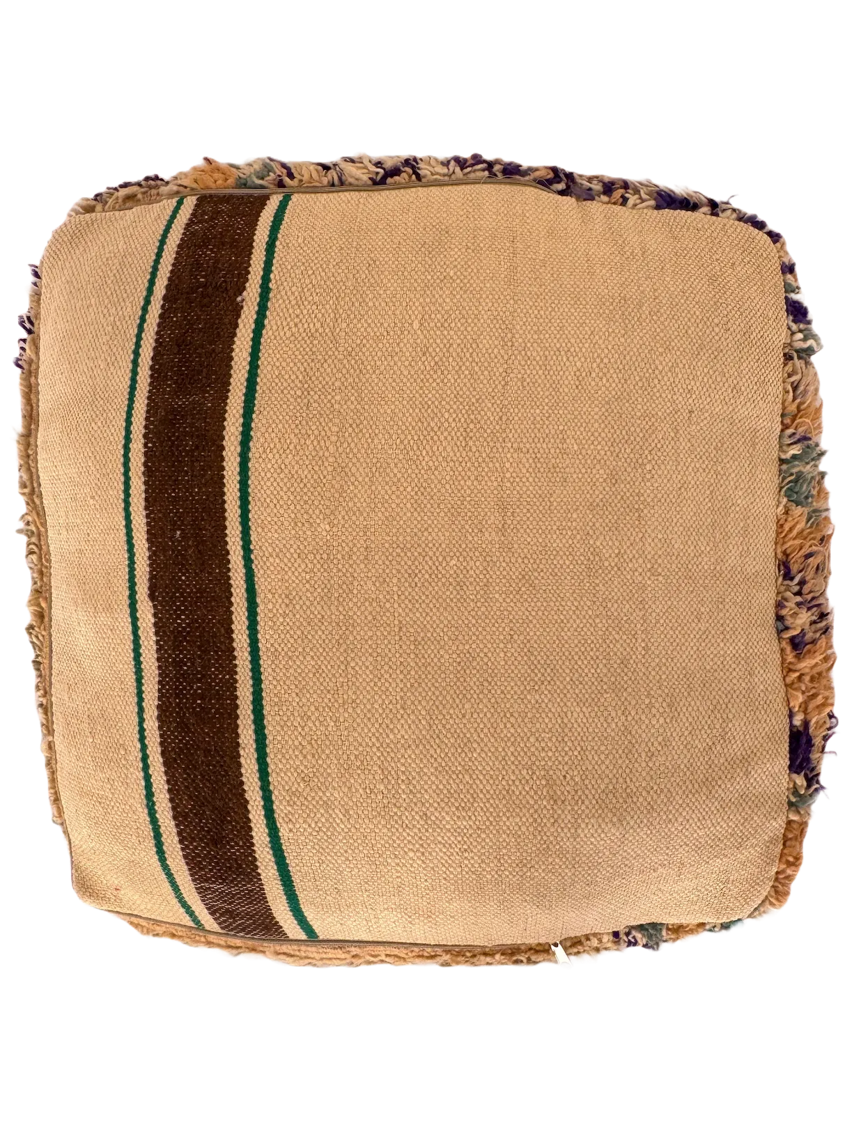 Vintage Beni M'Guild Pouf - Teal/Purple Accent