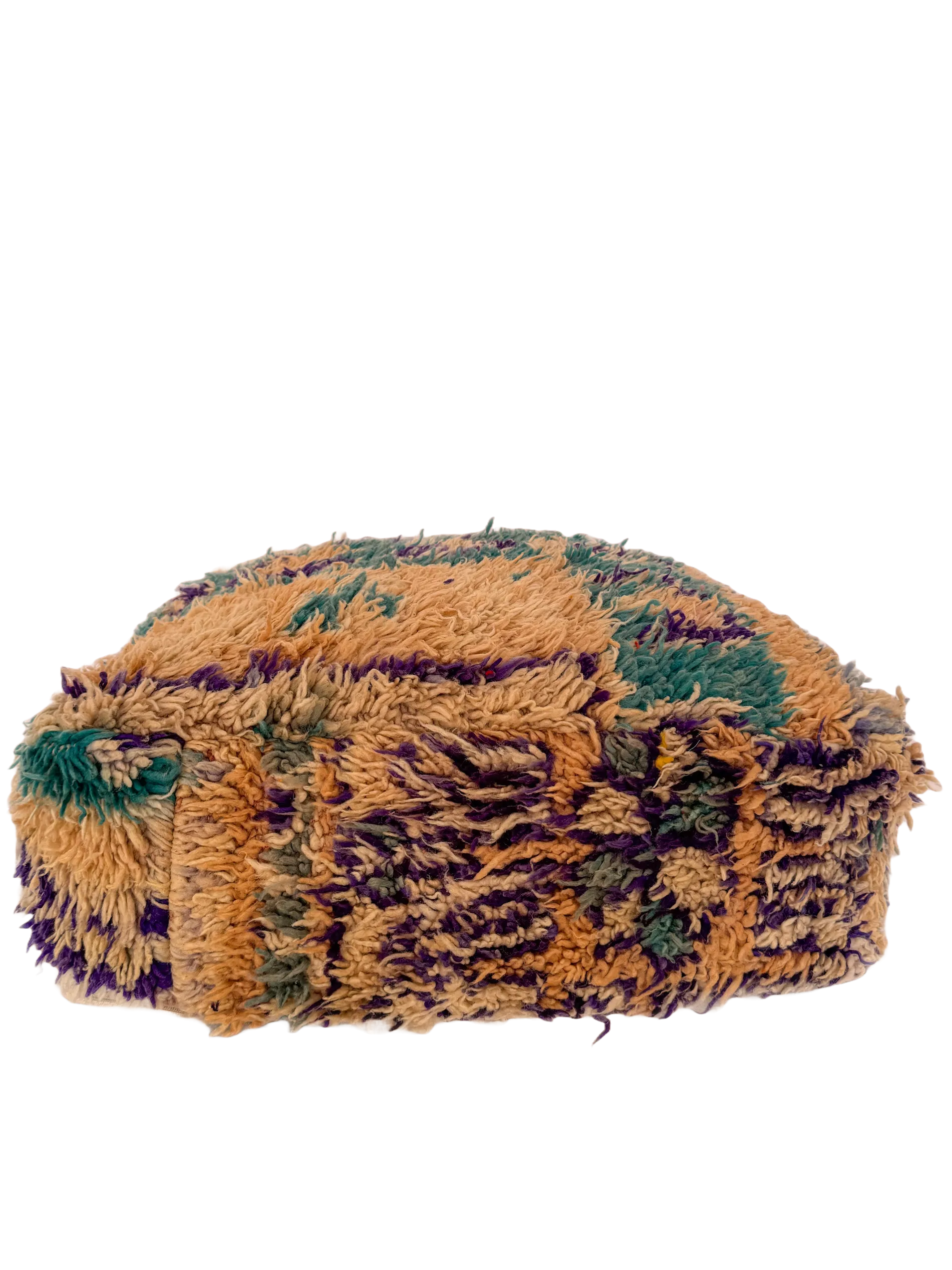 Vintage Beni M'Guild Pouf - Teal/Purple Accent