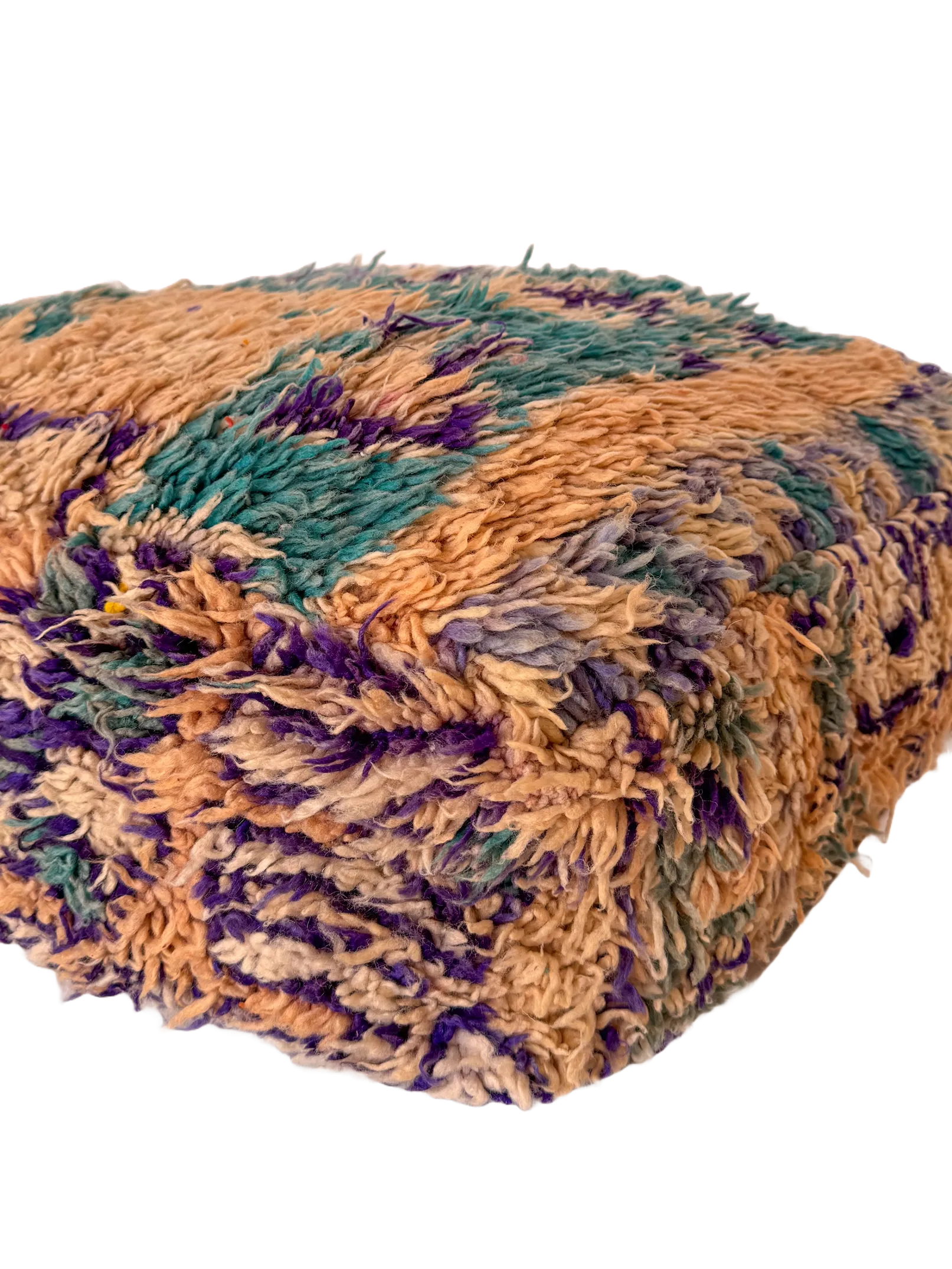 Vintage Beni M'Guild Pouf - Teal/Purple Accent