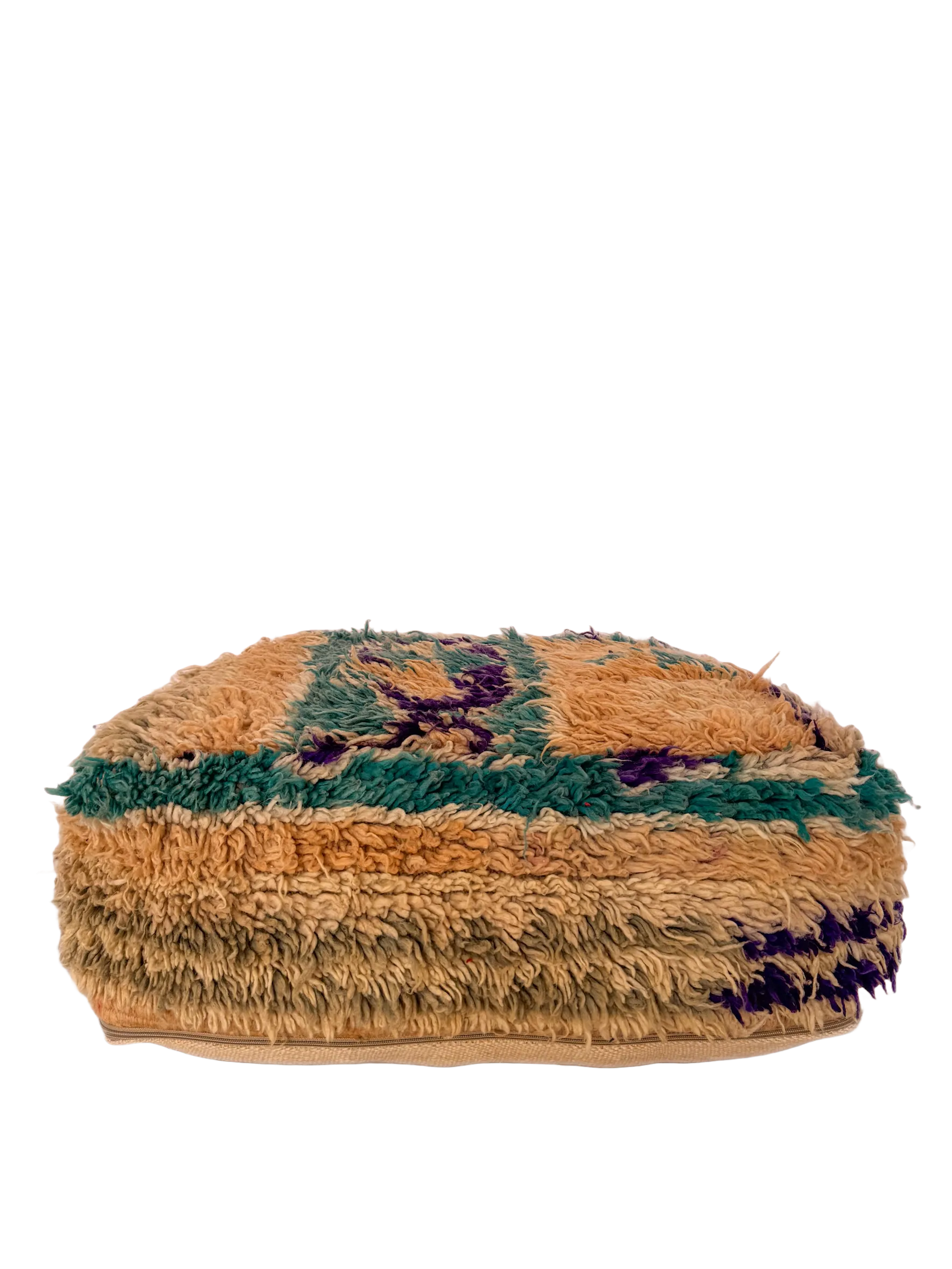 Vintage Beni M'Guild Pouf - Teal/Purple Accent