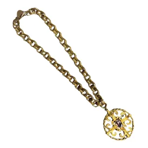 Vintage Chain with French Fleur de Lis Pendant