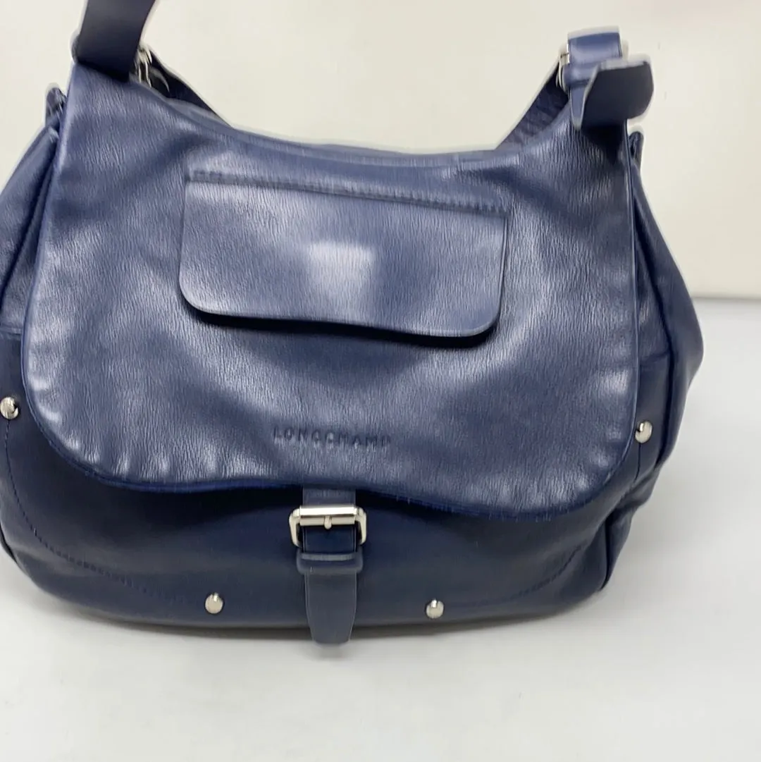 Vintage: Longchamp Navy Leather Crossbody Bag