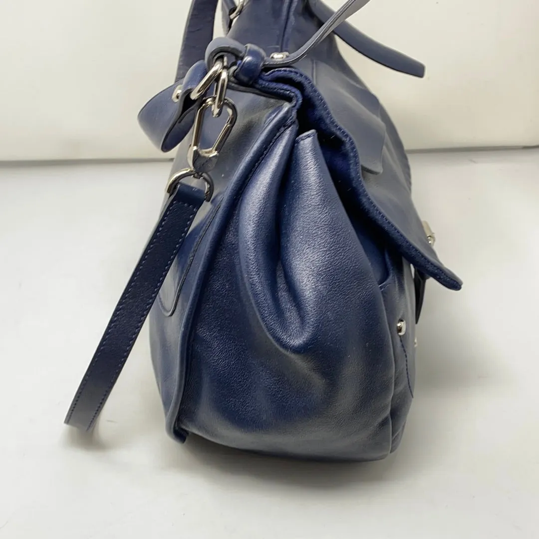 Vintage: Longchamp Navy Leather Crossbody Bag
