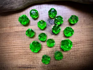 Vintage Plastic Green Faceted Bead Lot