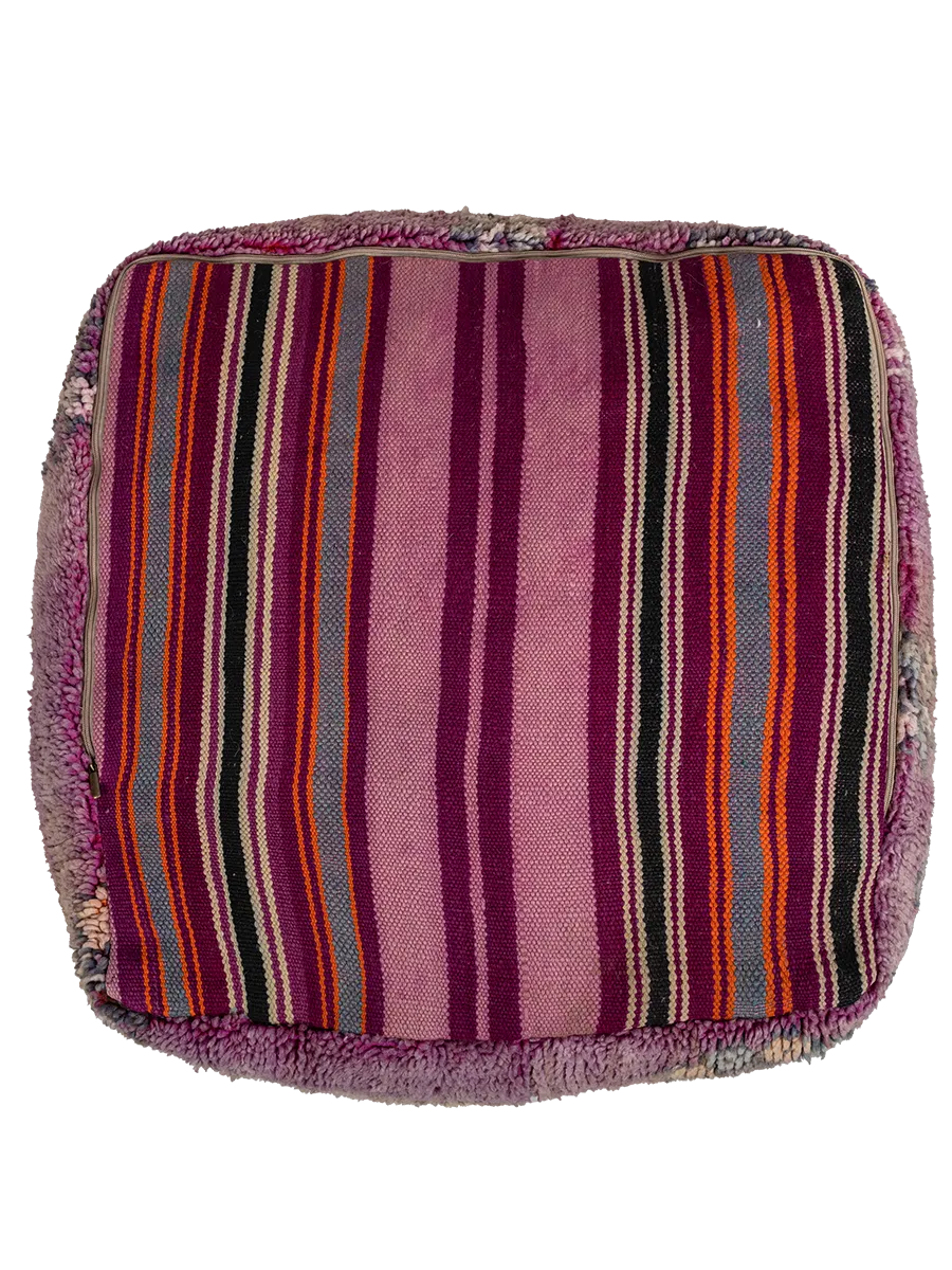 Vintage Talsint Pouf - Violet Flowers
