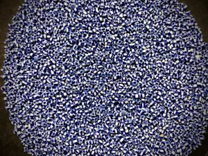 Vintage Venetian Seed Beads - 12/0 - Blue and White Stripe