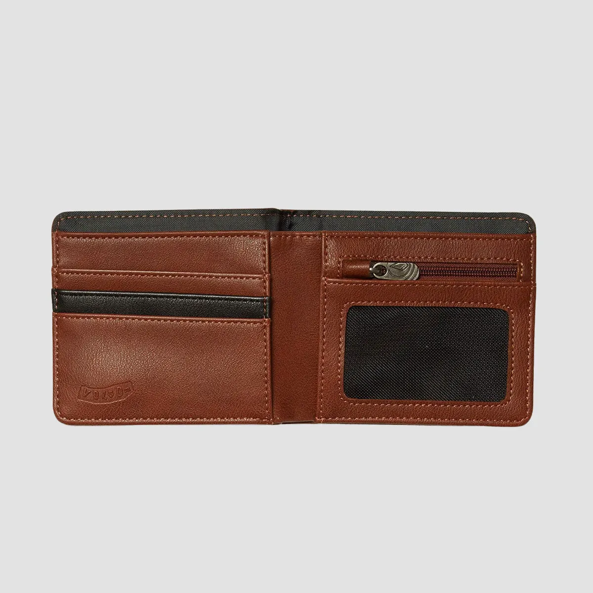 Volcom Slim Stone PU Wallet Small Brown