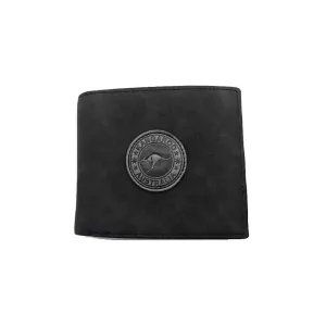Wallet with Card Holder Kangaroo Badge Black