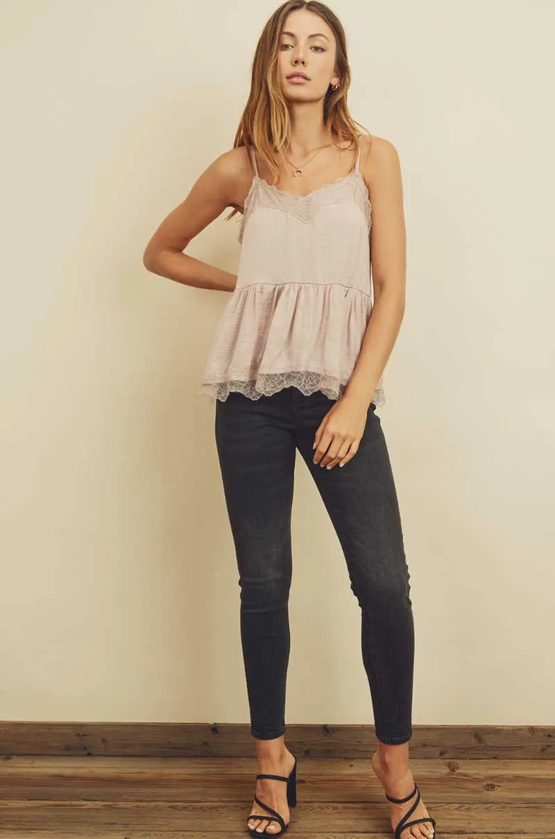 Washed Blush Babydoll Cami