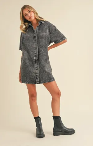 WASHED DENIM DRESS