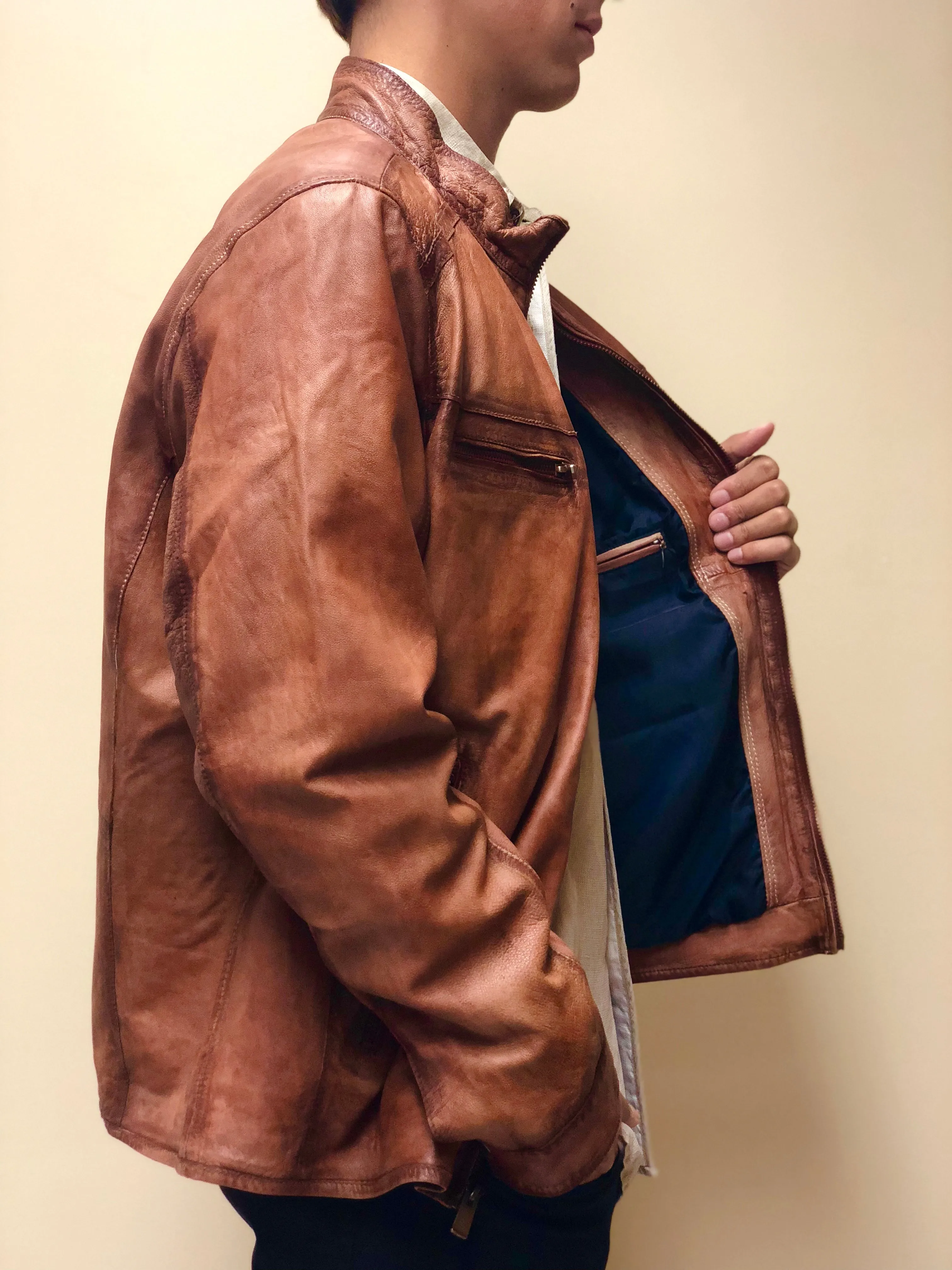 Washed Lamb Blouson Jacket