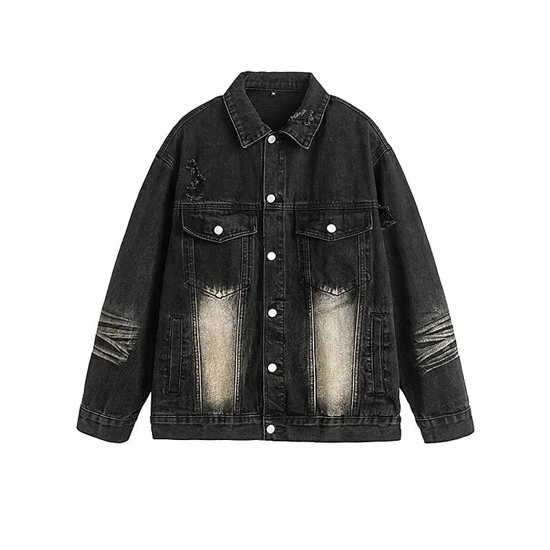 Washed Ripped Denim Jacket