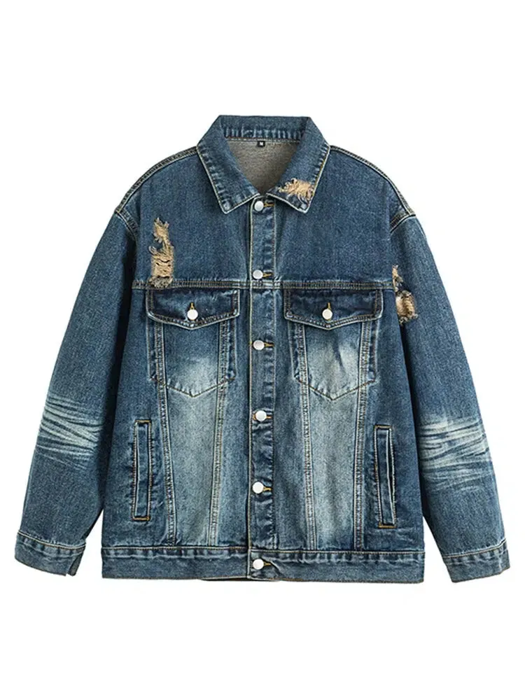 Washed Ripped Denim Jacket
