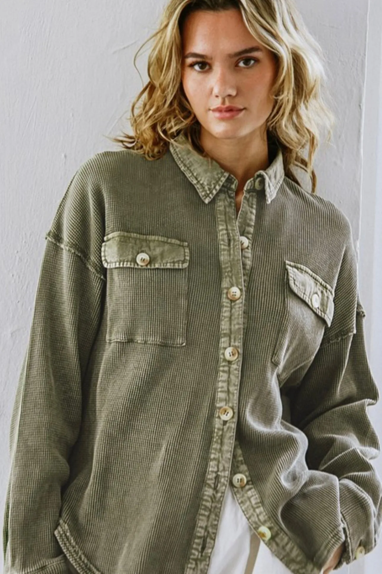 Washed Waffle Top