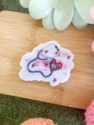 Watercolor Stethoscope - Badge Reel