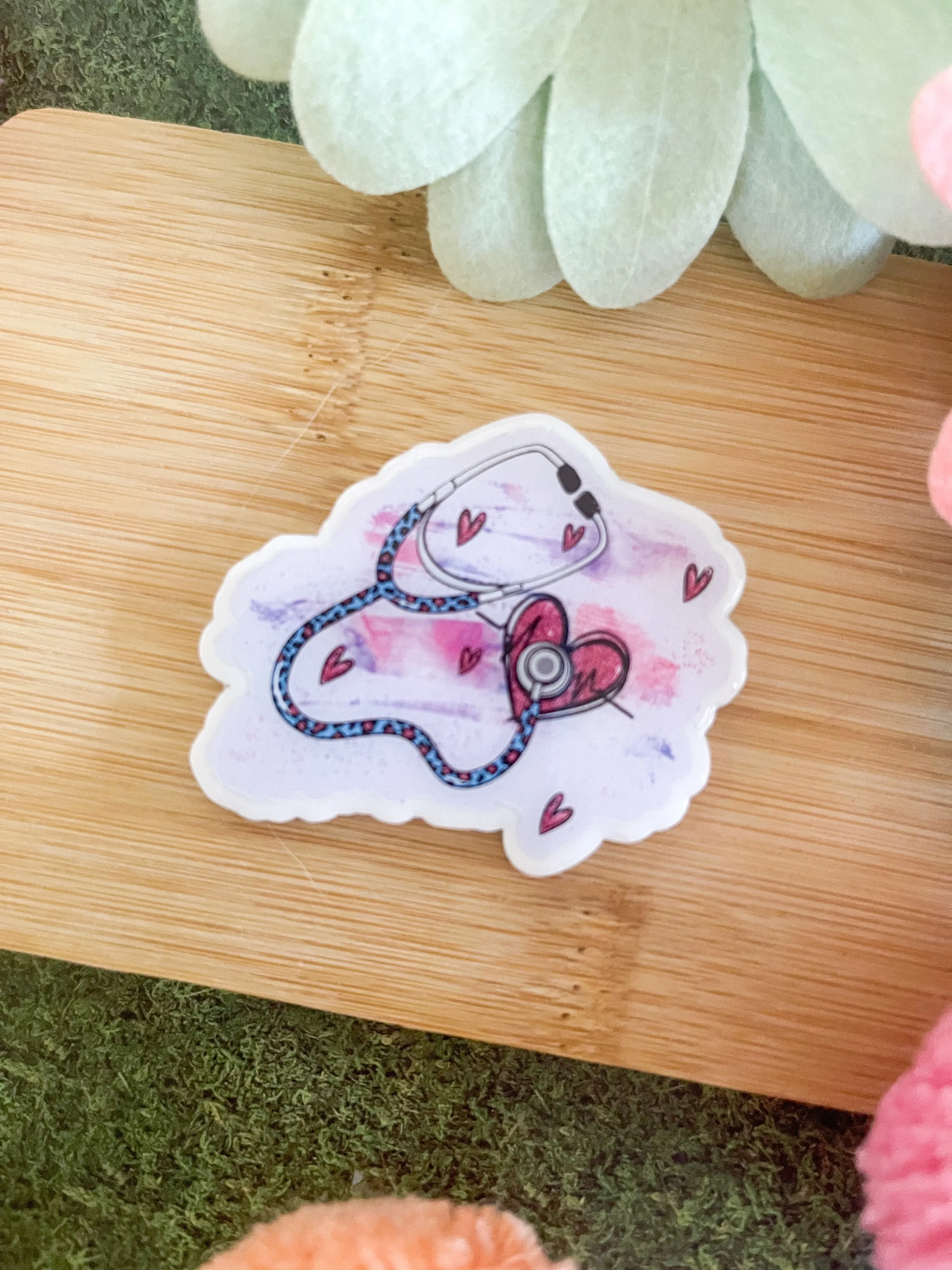 Watercolor Stethoscope - Badge Reel