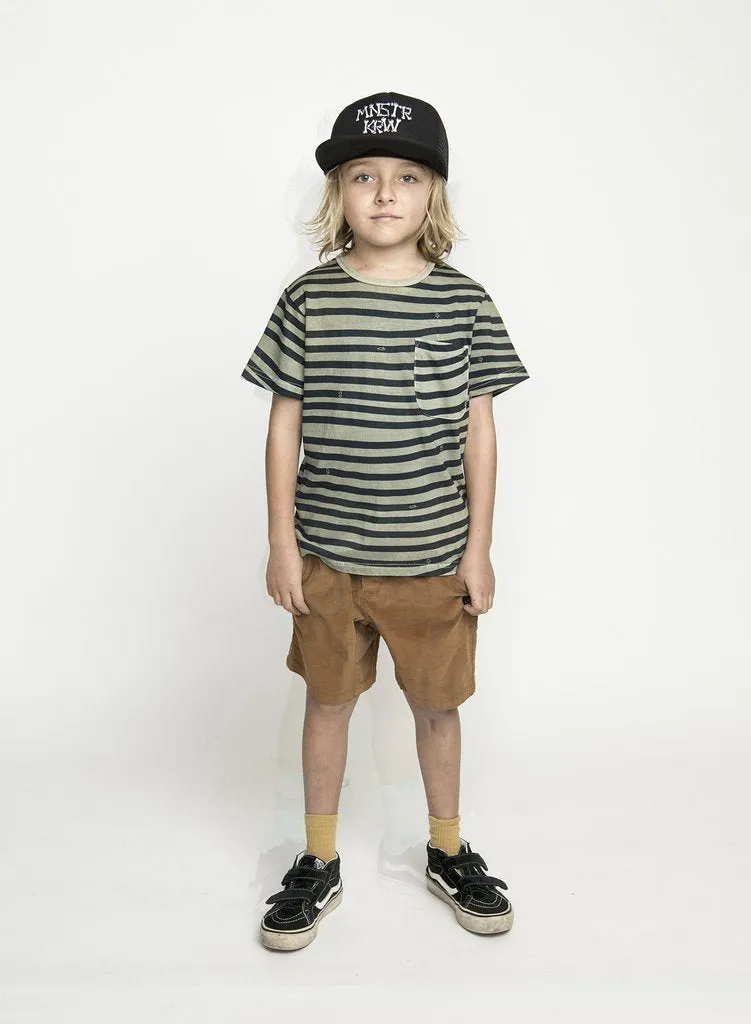 WAVES TEE WASHED OLIVE