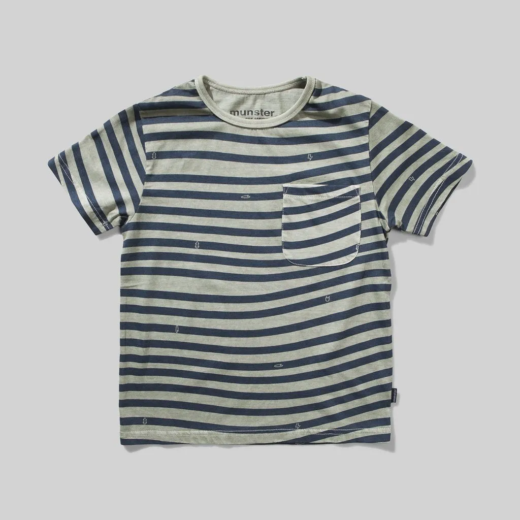 WAVES TEE WASHED OLIVE