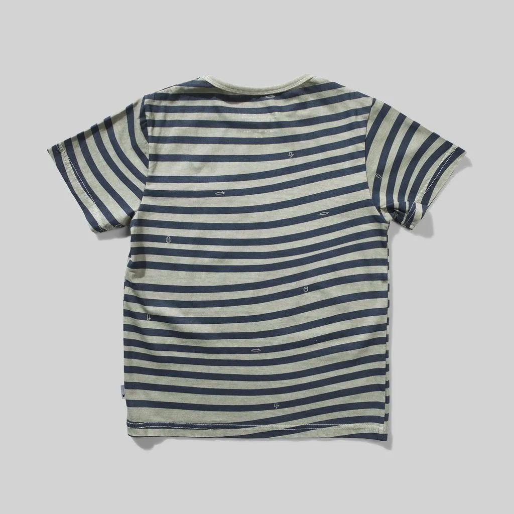 WAVES TEE WASHED OLIVE