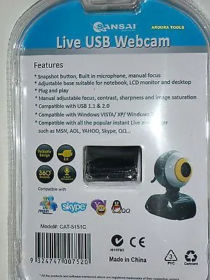 WEB CAM LIVE USB 2.0 WITH MICROPHONE-FOR PC'S- NEW