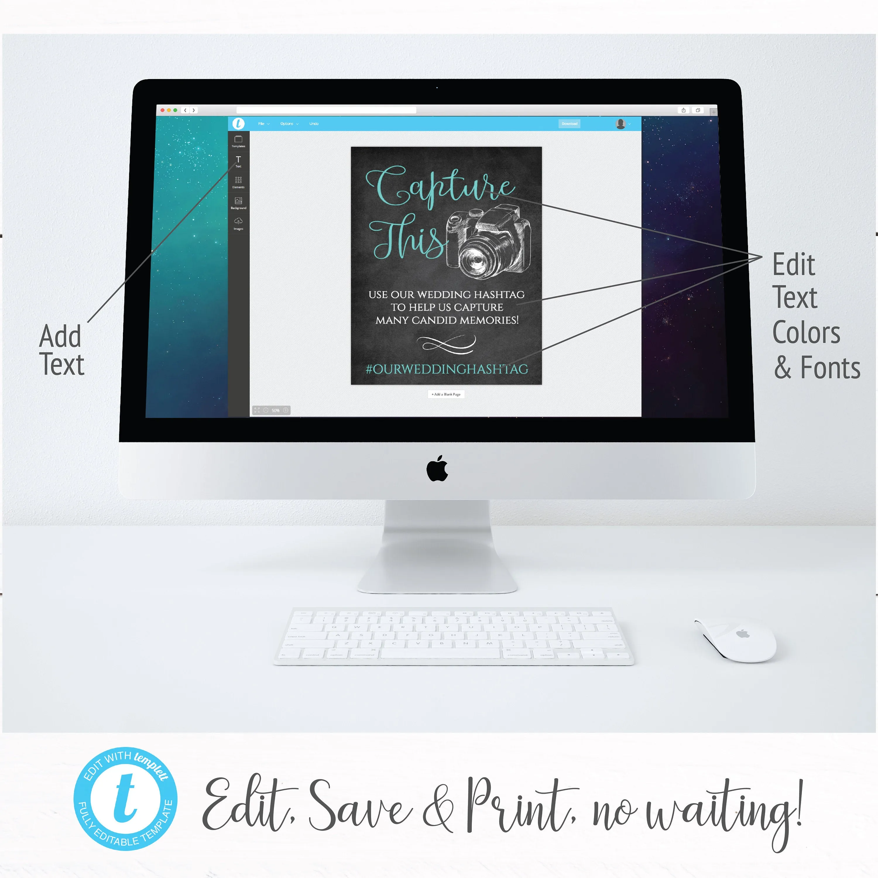 Wedding Hashtag Chalkboard Sign - Anniversary Hashtag Sign - Party Hashtag Sign Camera - Oh Snap Hashtag Sign - Wedding Event Welcome Sign