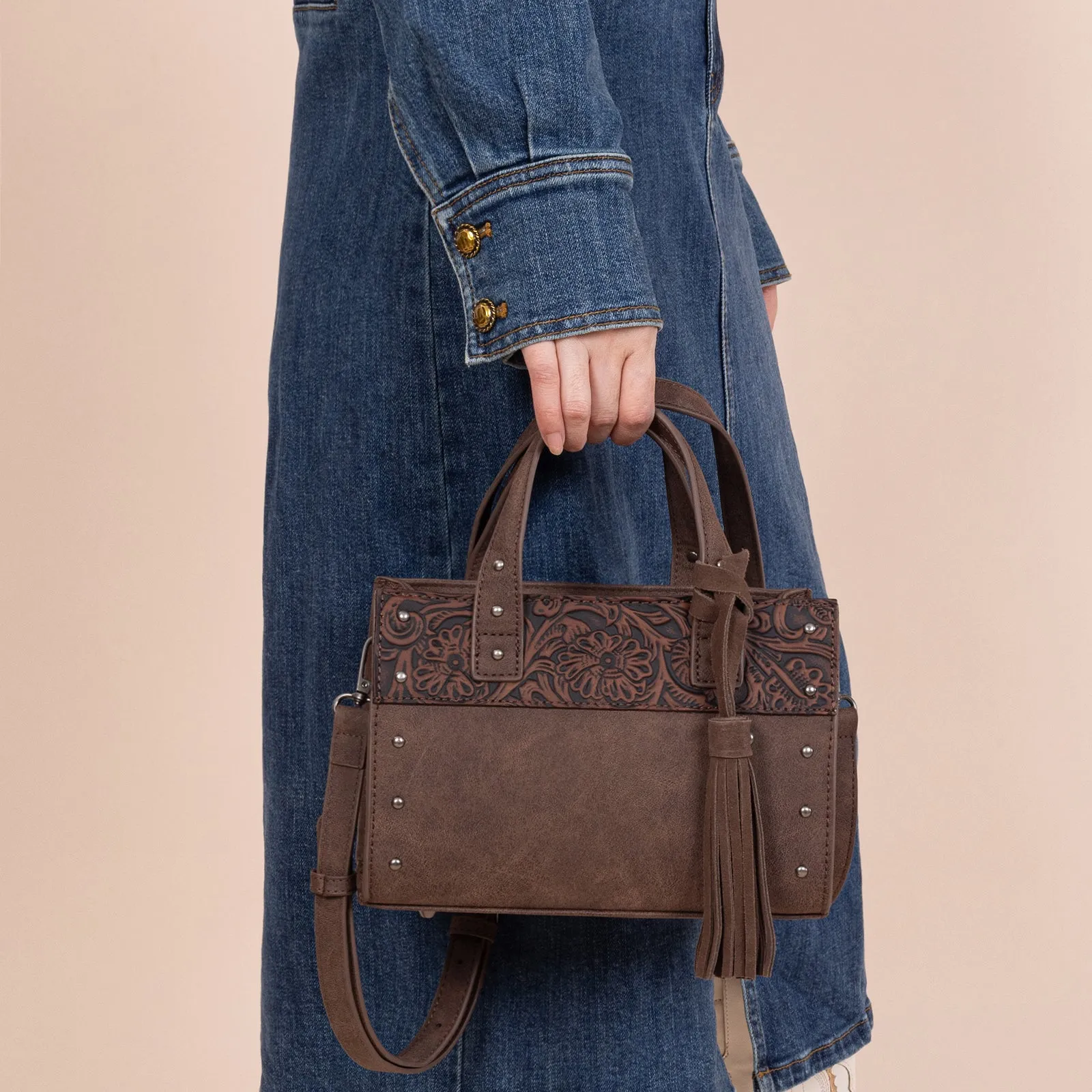 WG160-60102   Wrangler Western Tooled Tote Crossbody