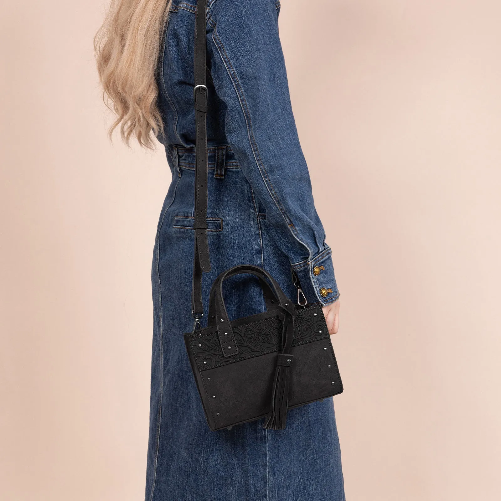 WG160-60102   Wrangler Western Tooled Tote Crossbody