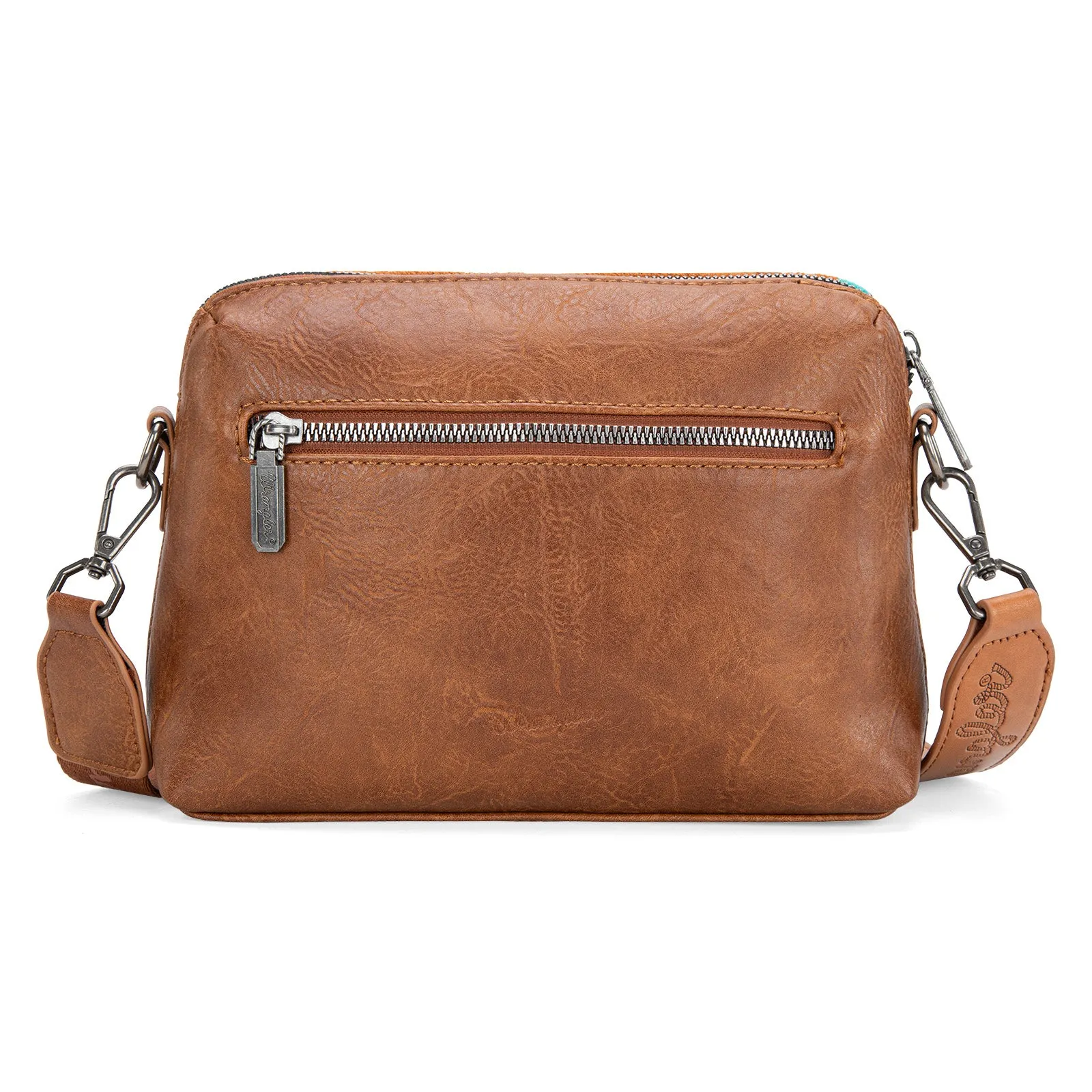 WG174-1832  Wrangler Southwestern Knitted Crossbody Bag  - Brown