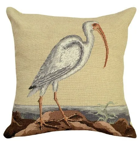 White Curlew Decorative Pillow