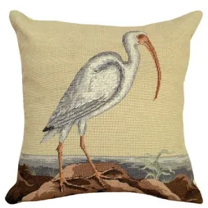 White Curlew Decorative Pillow