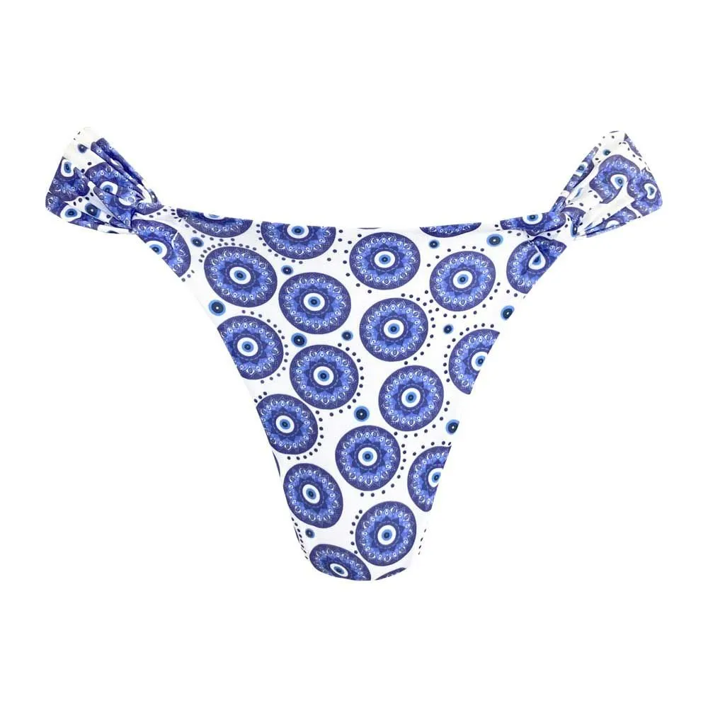 White Santorini Brazilian Classic Side Scrunch Bikini Bottom