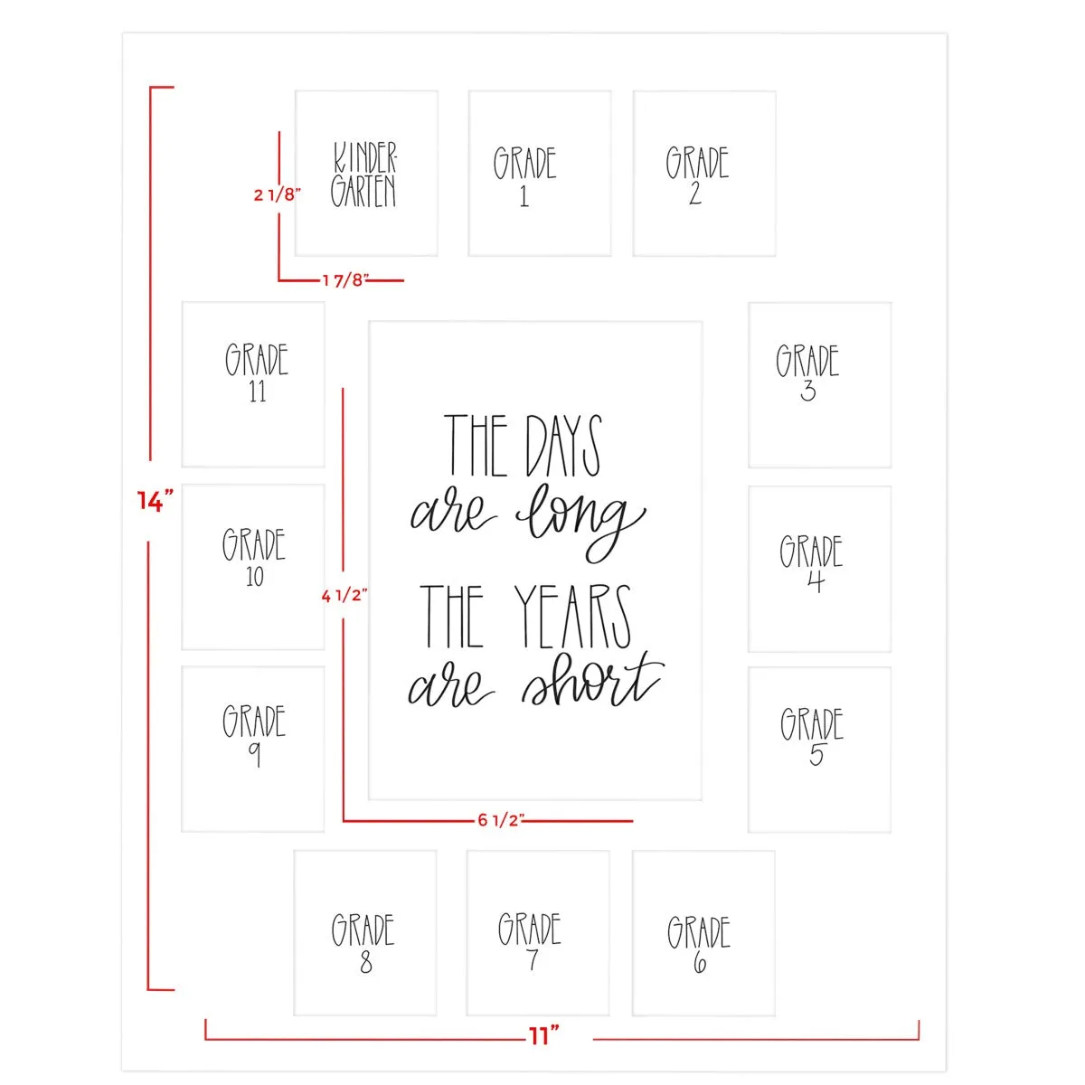 White School Picture Mat, 13-15 Openings