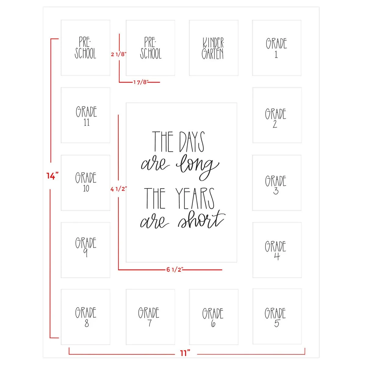 White School Picture Mat, 13-15 Openings