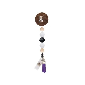White Speckle Beaded Badge Reel