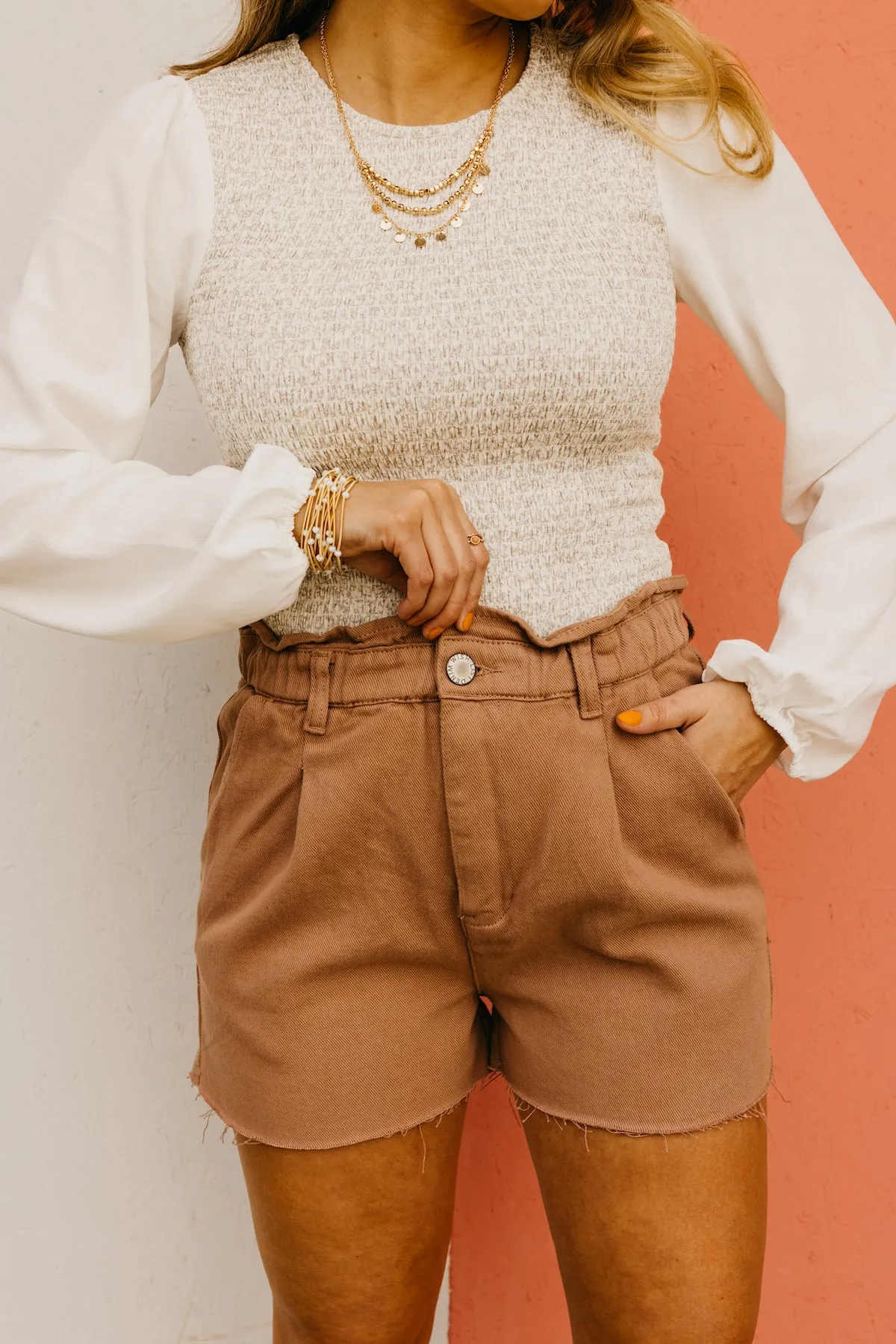 Wishlsit | The Leonel Paperbag Distressed Denim Shorts