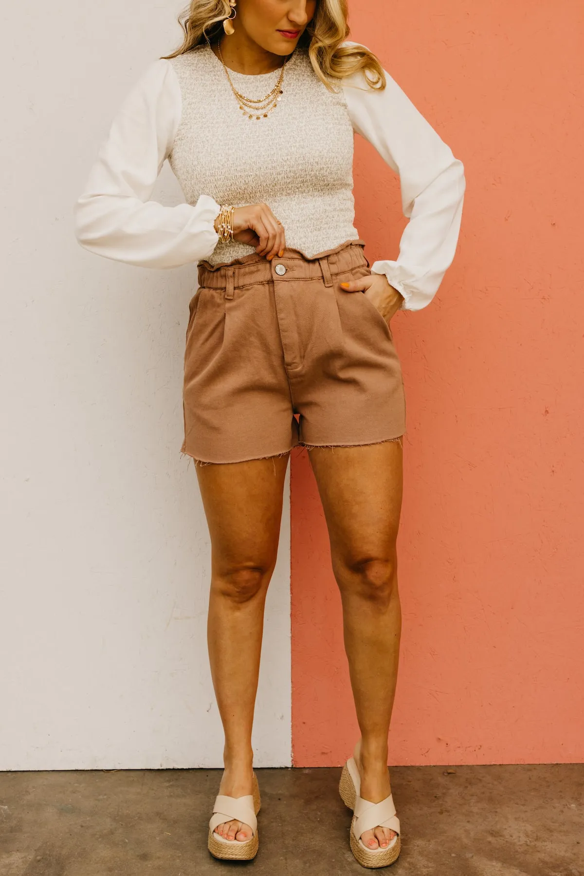 Wishlsit | The Leonel Paperbag Distressed Denim Shorts