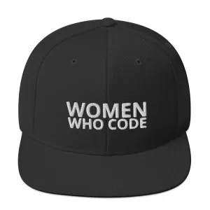 Women who code black snapback hat