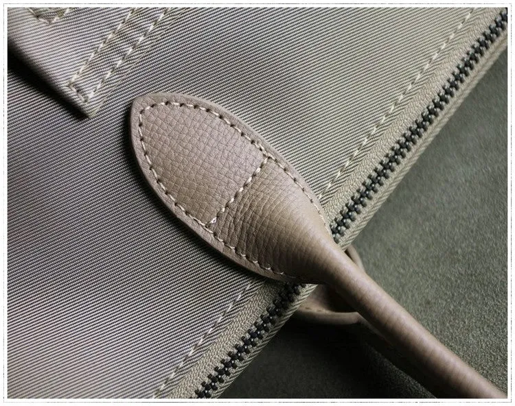 Womens Light Gray Nylon Shoulder Tote Small Light Gray&Yellow Nylon Handbag Purse for Ladies