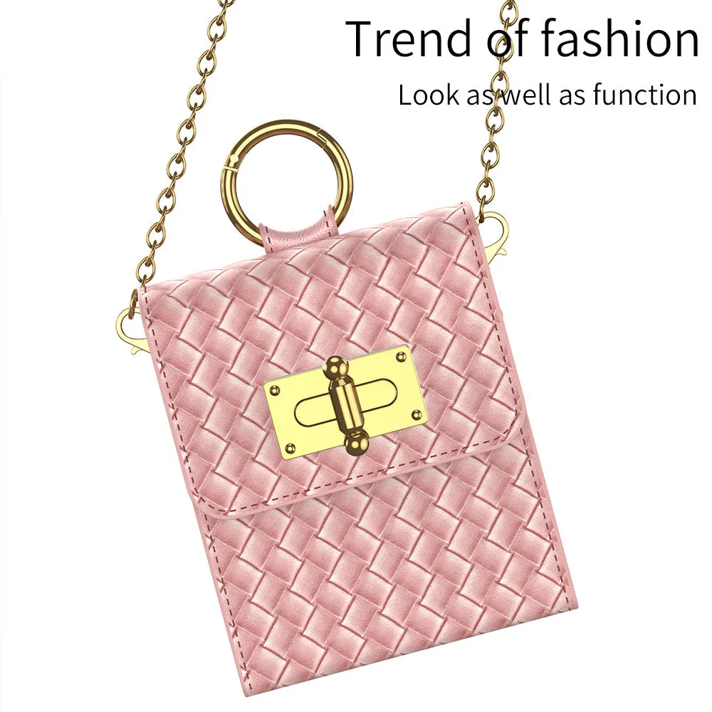 Woven Leather Pattern Shoulder Across The Body Backpack Case For Samsung Galaxy Z Flip4 Flip5