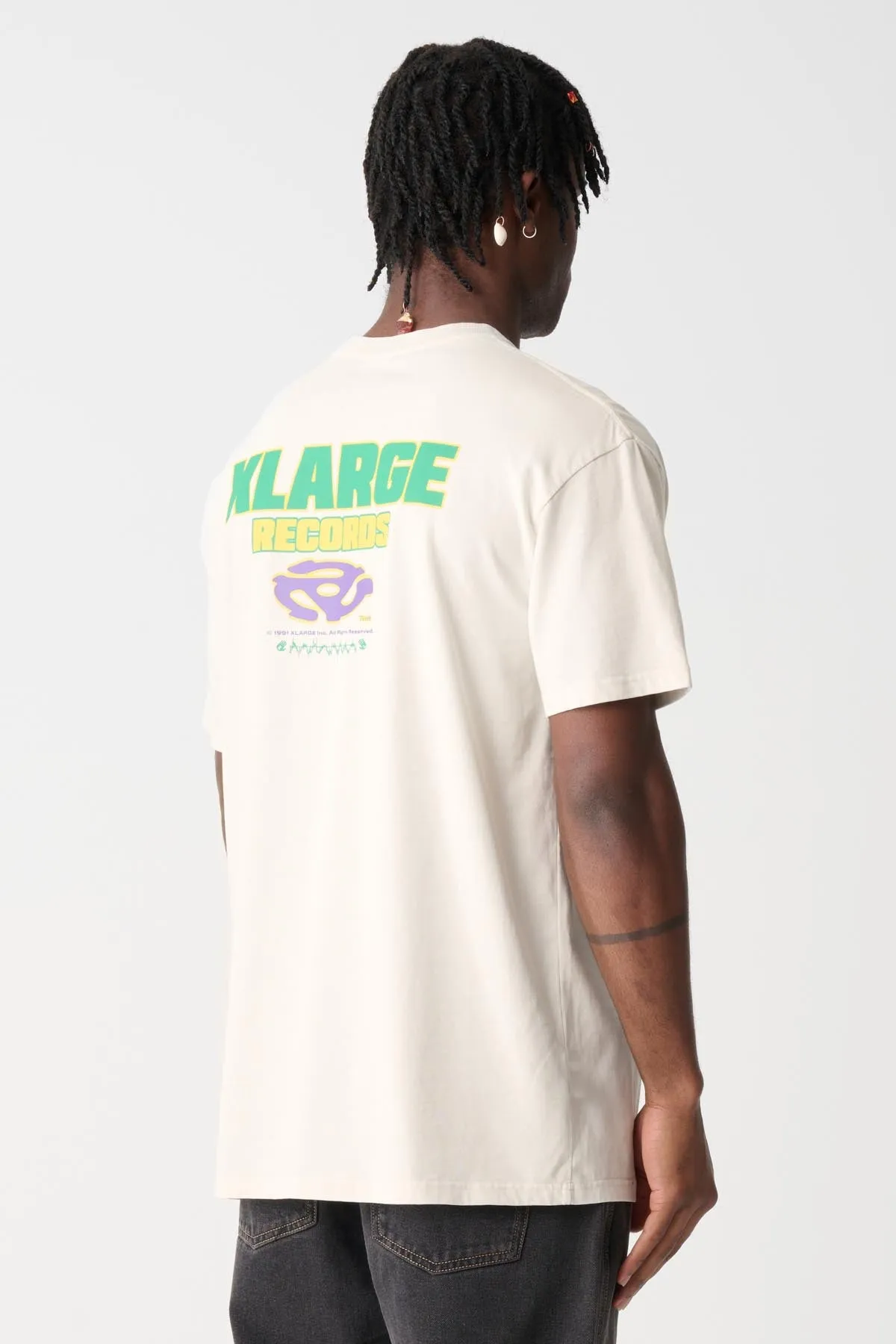 XLarge Records SS Tee - Pigment Washed White
