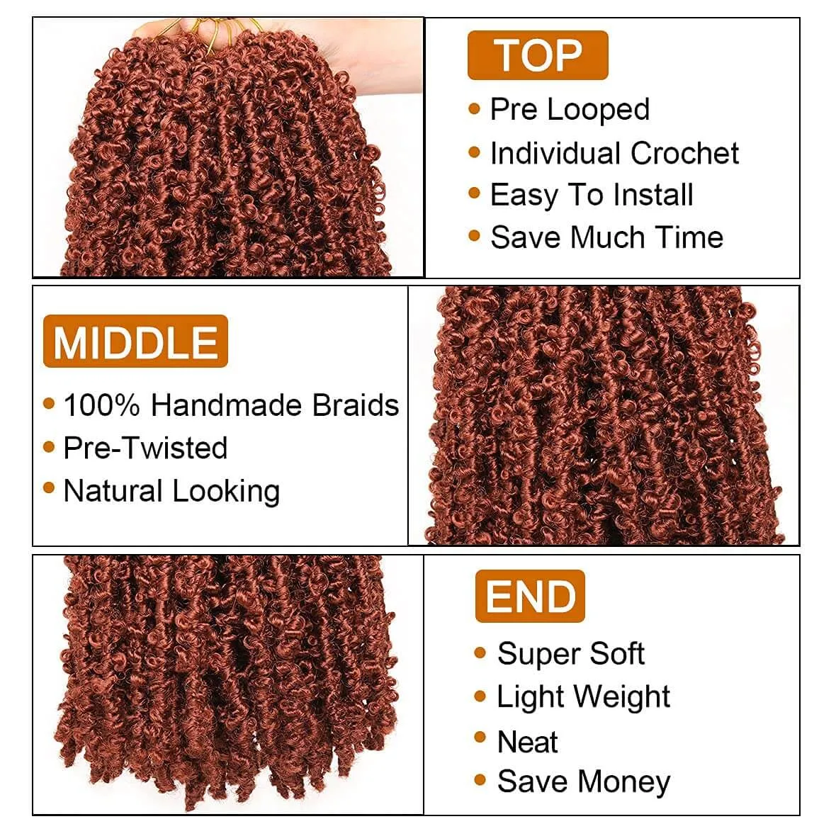 Xtrend 12''20''22“24''30”Butterfly Locs Crochet Hair Pre Looped Crochet Braids Synthetic Braiding Hair
